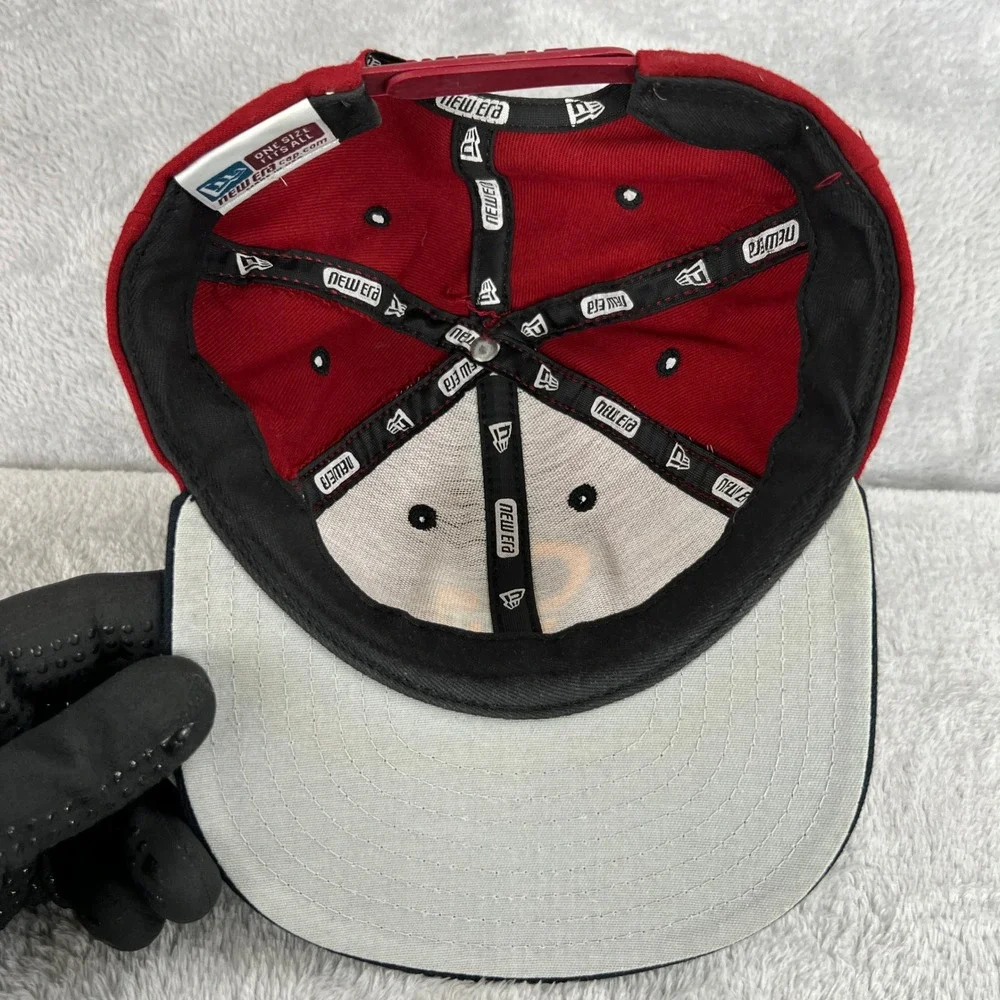 Clovis West New Era Embroidered Logo Snapback Hat Red Black Baseball Hat Fresno